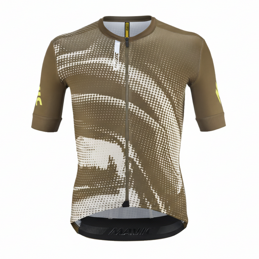 MAVIC AKSIUM GRAPHIC Short Sleeve Jersey Beige/Brown