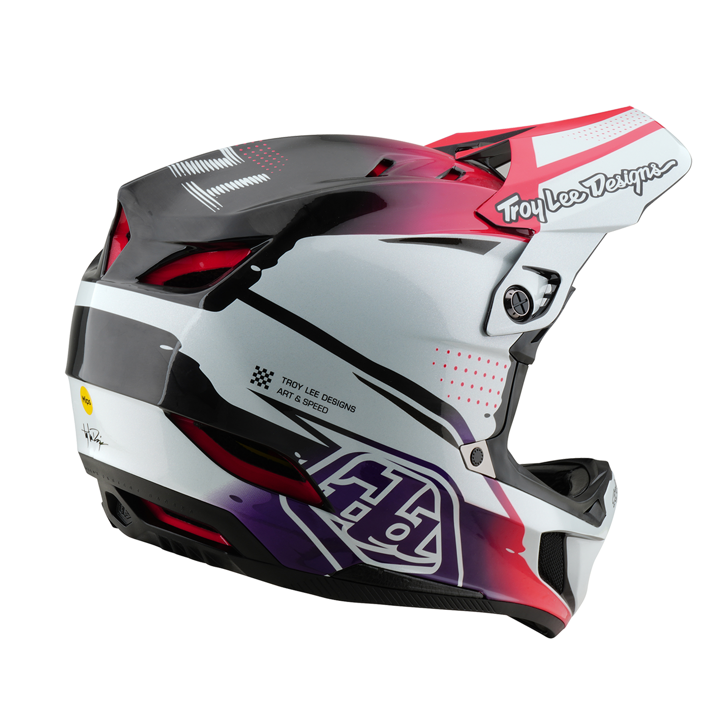 Kask MTB Troy Lee Design D4 CARBON MIPS Drip White