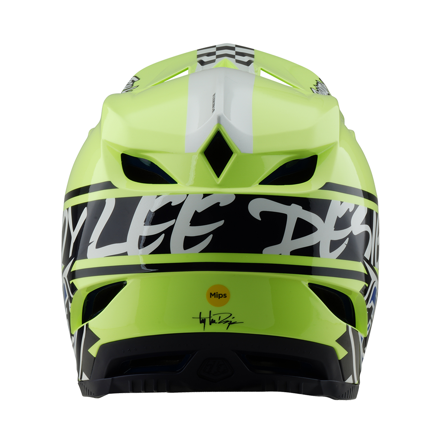 Kask MTB Troy Lee Design D4 POLYACRYLITE MIPS FIFTY 50 żółty/niebieski
