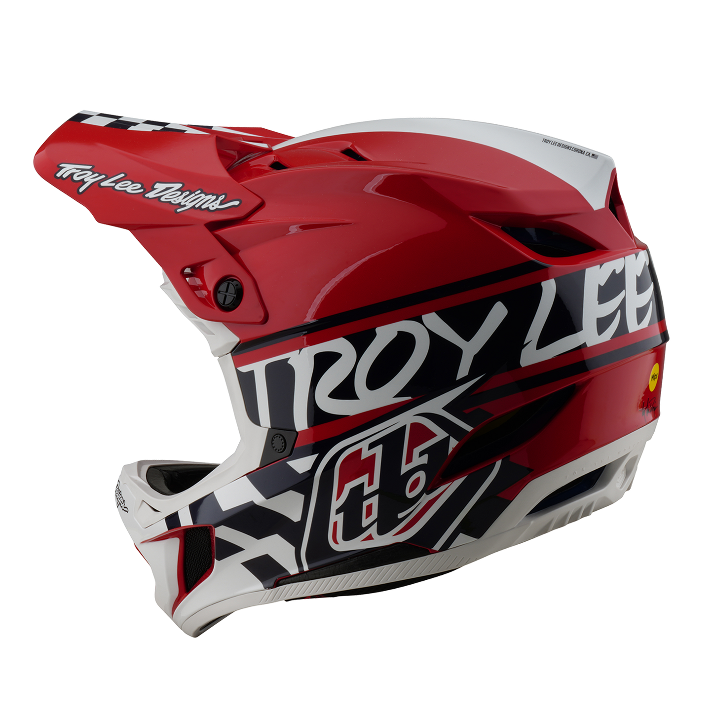 MTB Helmet TROY LEE DESIGNS D4 POLYACRYLITE FIFTY 50 White/Red