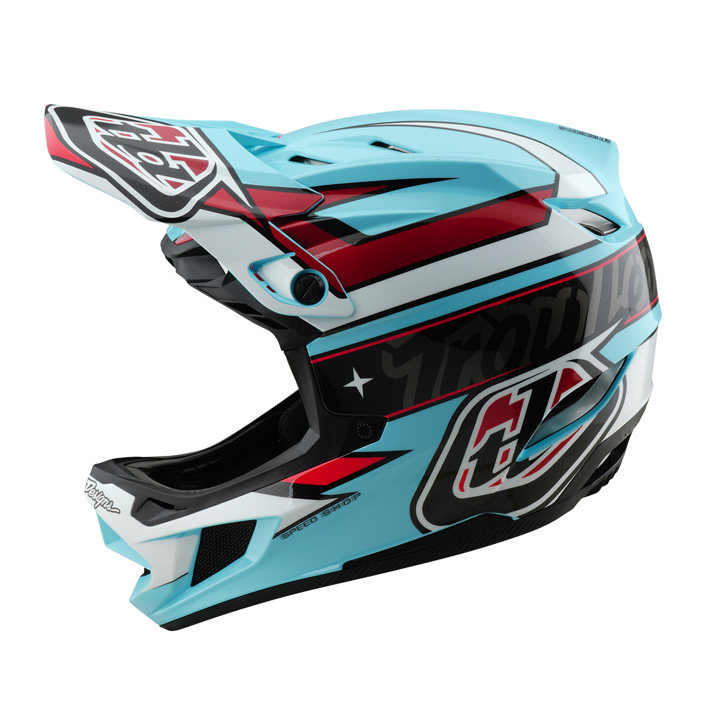 Troy Lee Design D4 POLYACRYLITE MIPS LINEAR MTB Helmet Blue