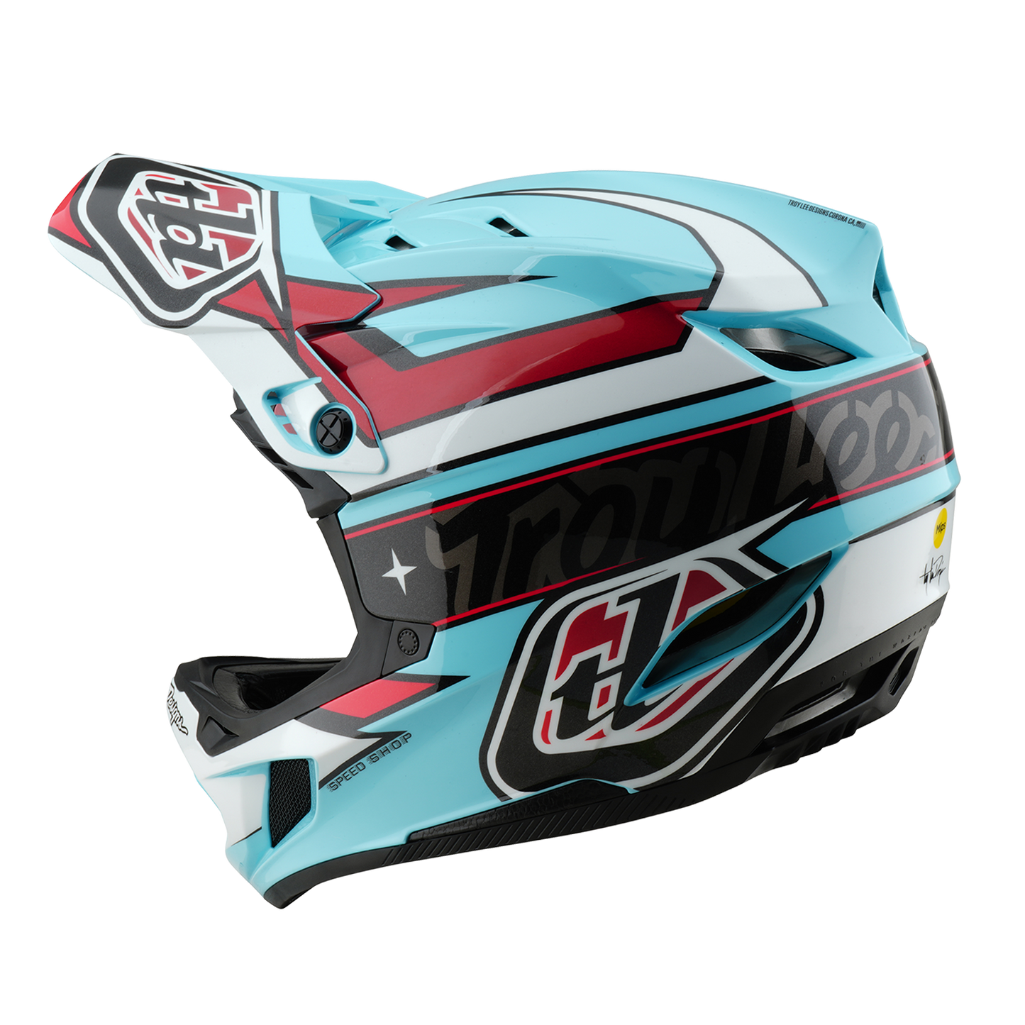 Troy Lee Design D4 POLYACRYLITE MIPS LINEAR MTB Helmet Blue