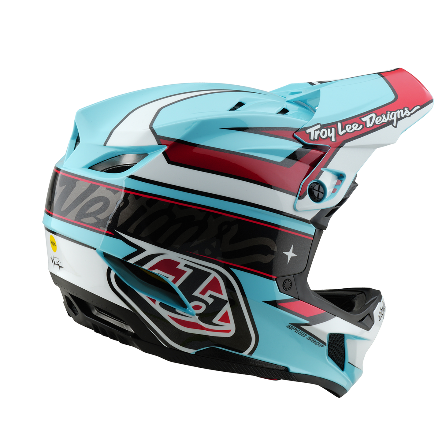 Troy Lee Design D4 POLYACRYLITE MIPS LINEAR MTB Helmet Blue