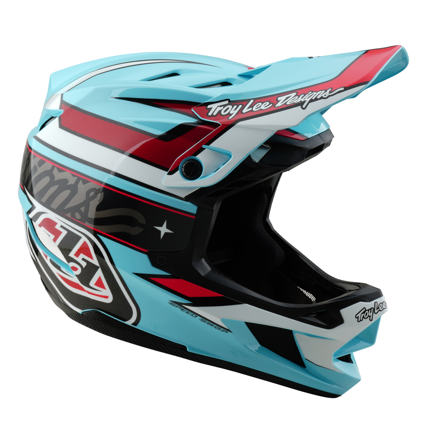 Troy Lee Design D4 POLYACRYLITE MIPS LINEAR MTB Helmet Blue