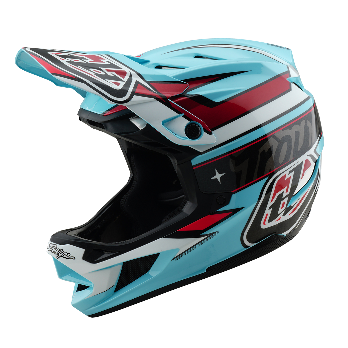 Troy Lee Design D4 POLYACRYLITE MIPS LINEAR MTB Helmet Blue
