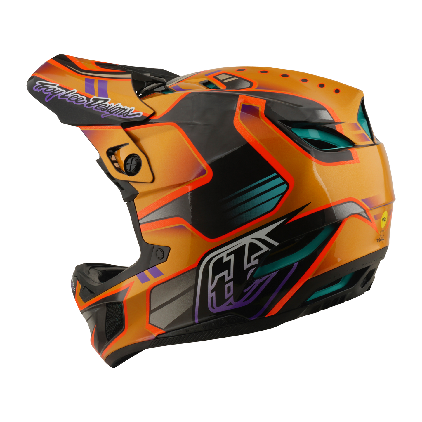 Kask MTB TROY LEE DESIGNS D4 CARBON MIPS Crest Gold