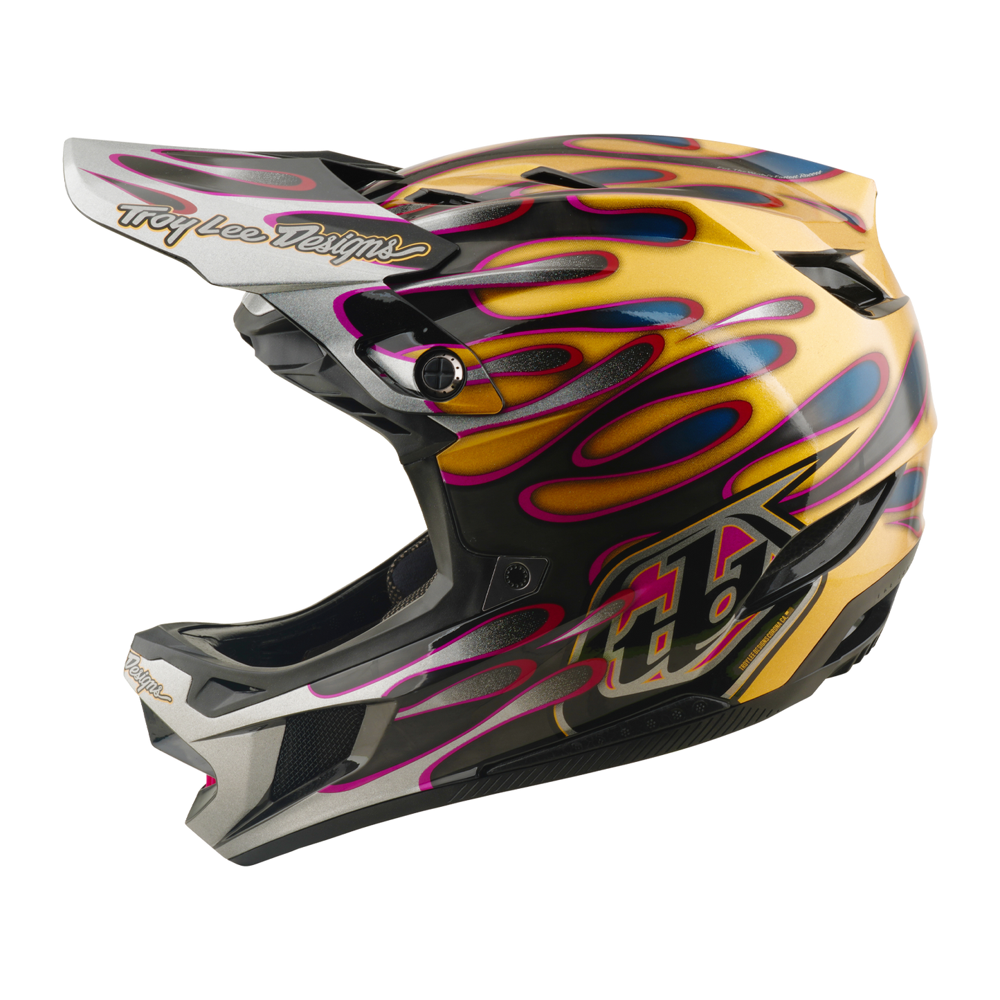 Kask MTB TROY LEE DESIGNS D4 CARBON MIPS Overspray złoty/czarny