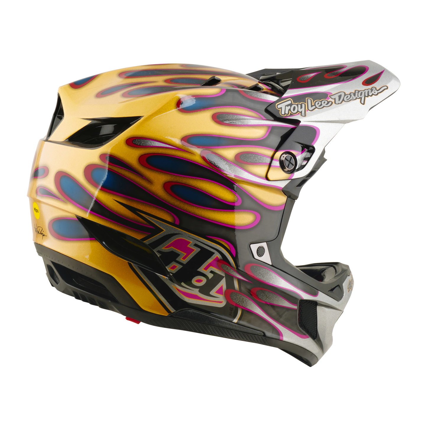Kask MTB TROY LEE DESIGNS D4 CARBON MIPS Overspray złoty/czarny