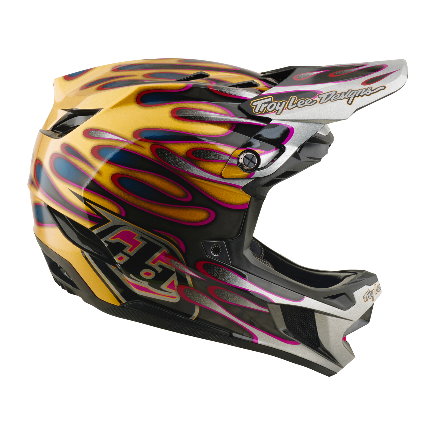 Kask MTB TROY LEE DESIGNS D4 CARBON MIPS Overspray złoty/czarny