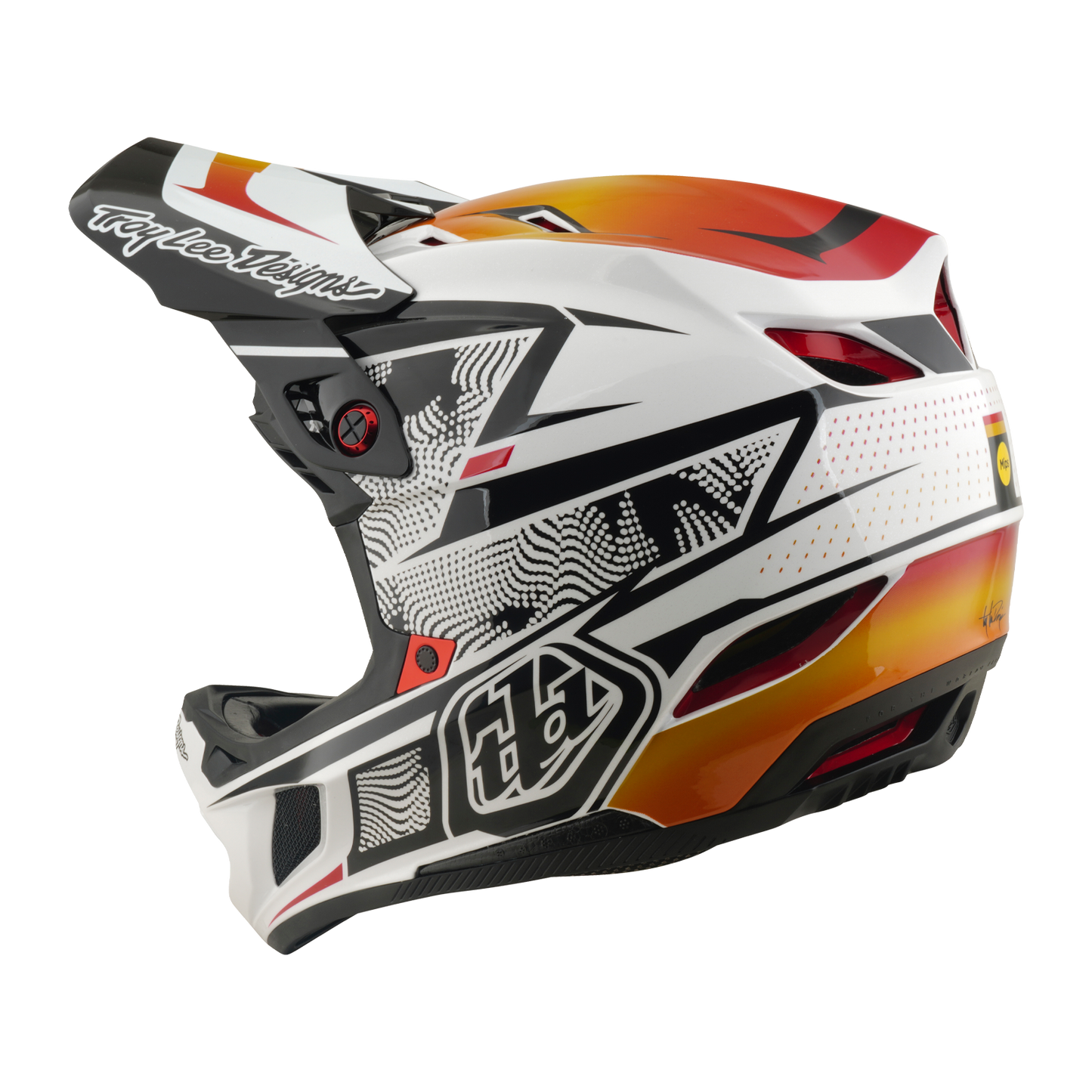 MTB helmet TROY LEE DESIGNS D4 COMPOSITE MIPS LINED UP White