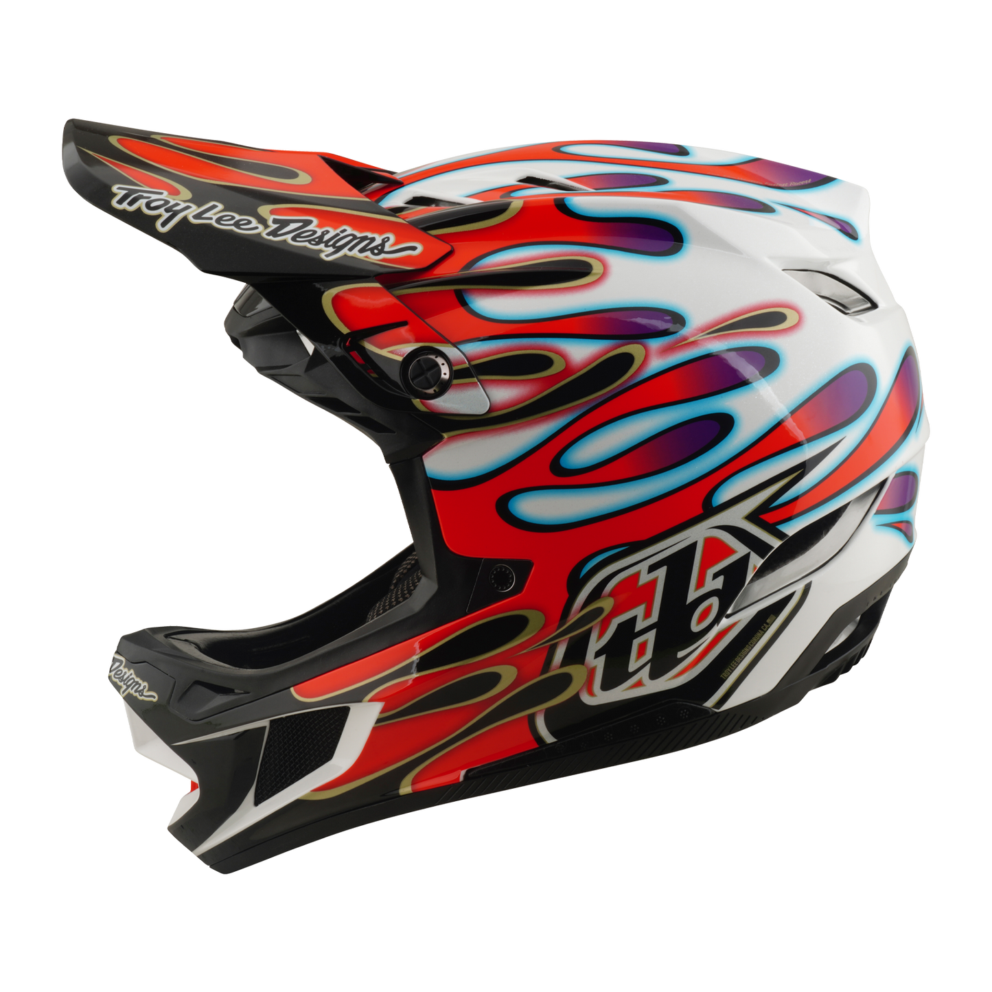 Kask MTB TROY LEE DESIGNS D4 COMPOSITE MIPS OVERSPRAY biały/czerwony