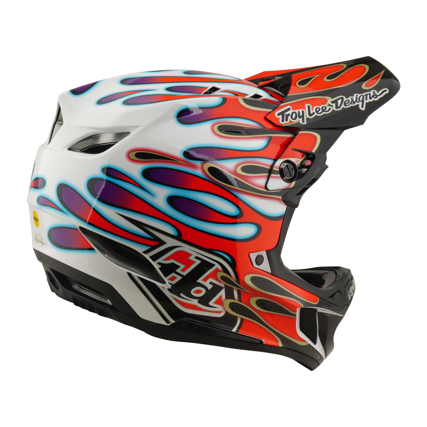 Kask MTB TROY LEE DESIGNS D4 COMPOSITE MIPS OVERSPRAY biały/czerwony