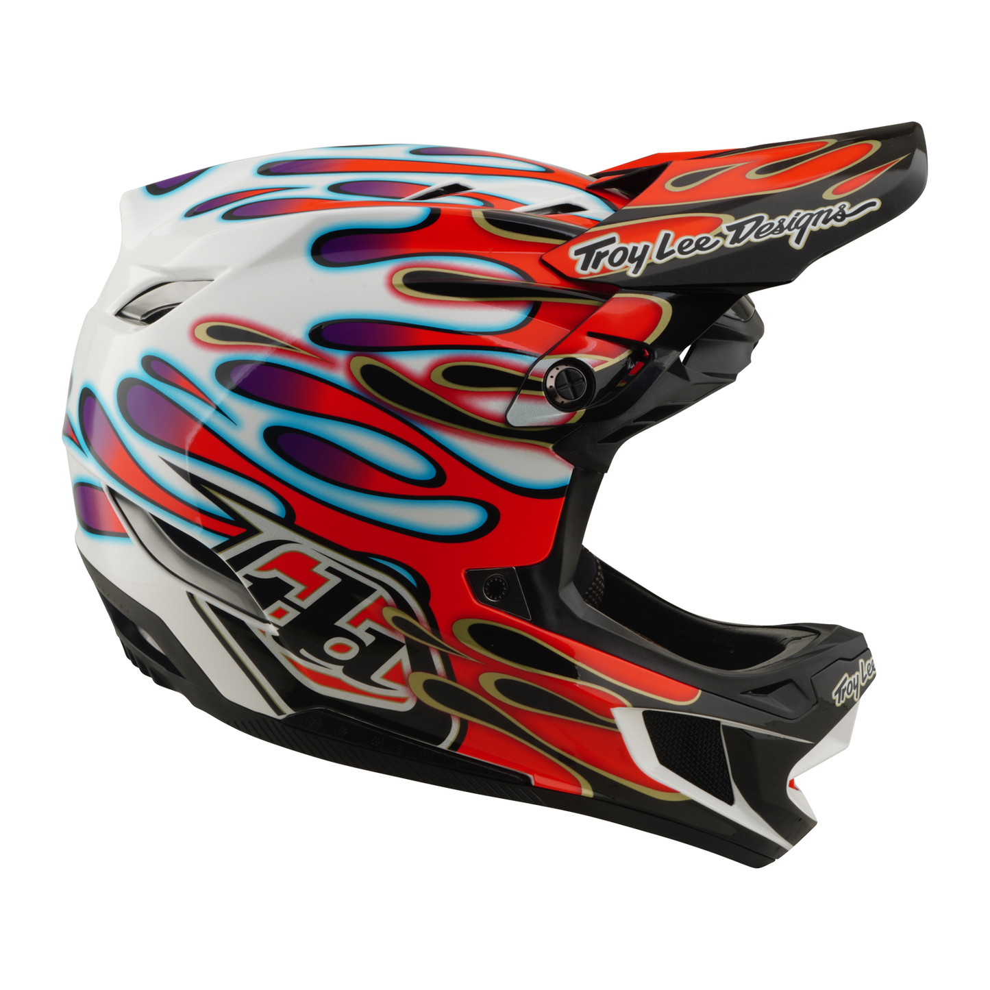 Kask MTB TROY LEE DESIGNS D4 COMPOSITE MIPS OVERSPRAY biały/czerwony