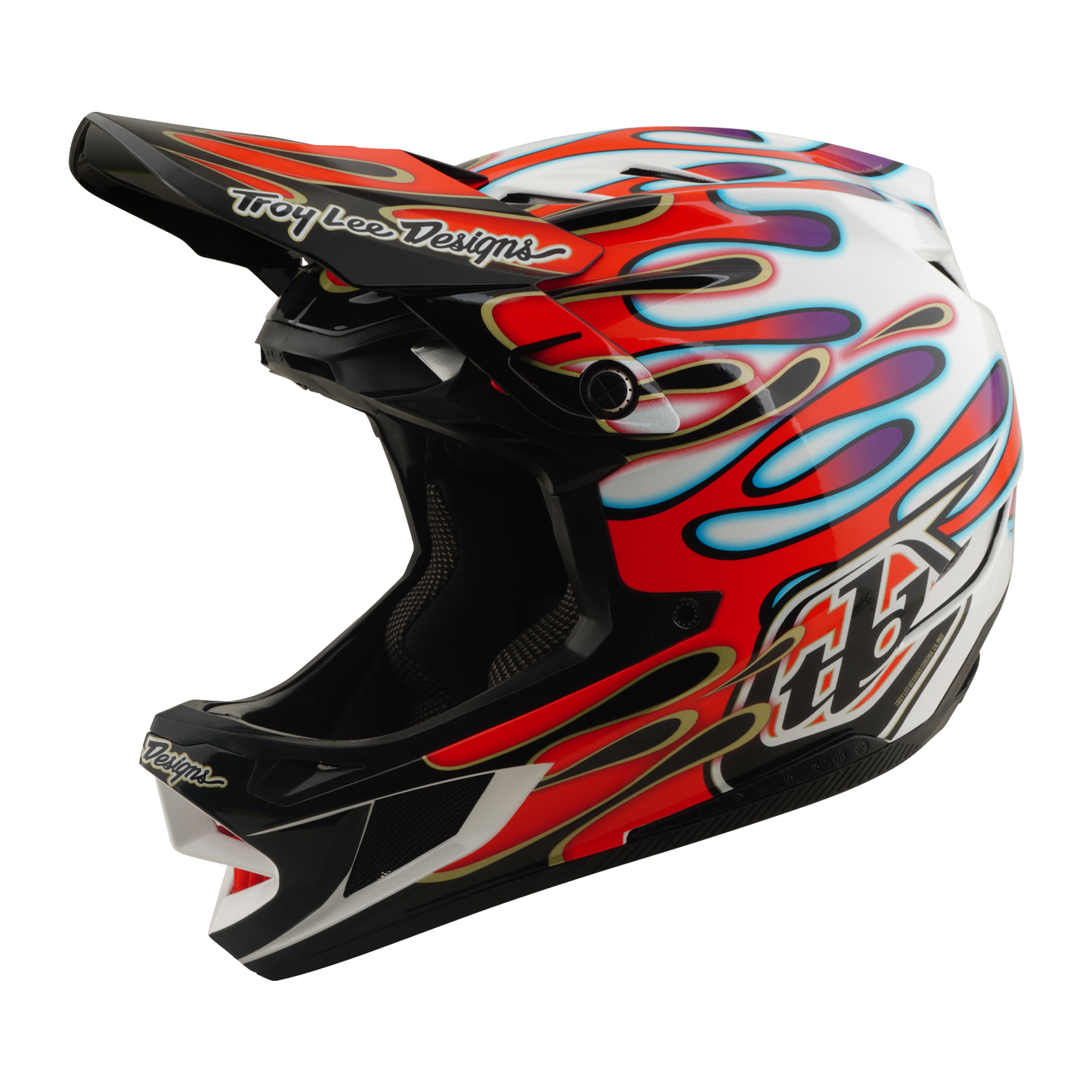 Kask MTB TROY LEE DESIGNS D4 COMPOSITE MIPS OVERSPRAY biały/czerwony