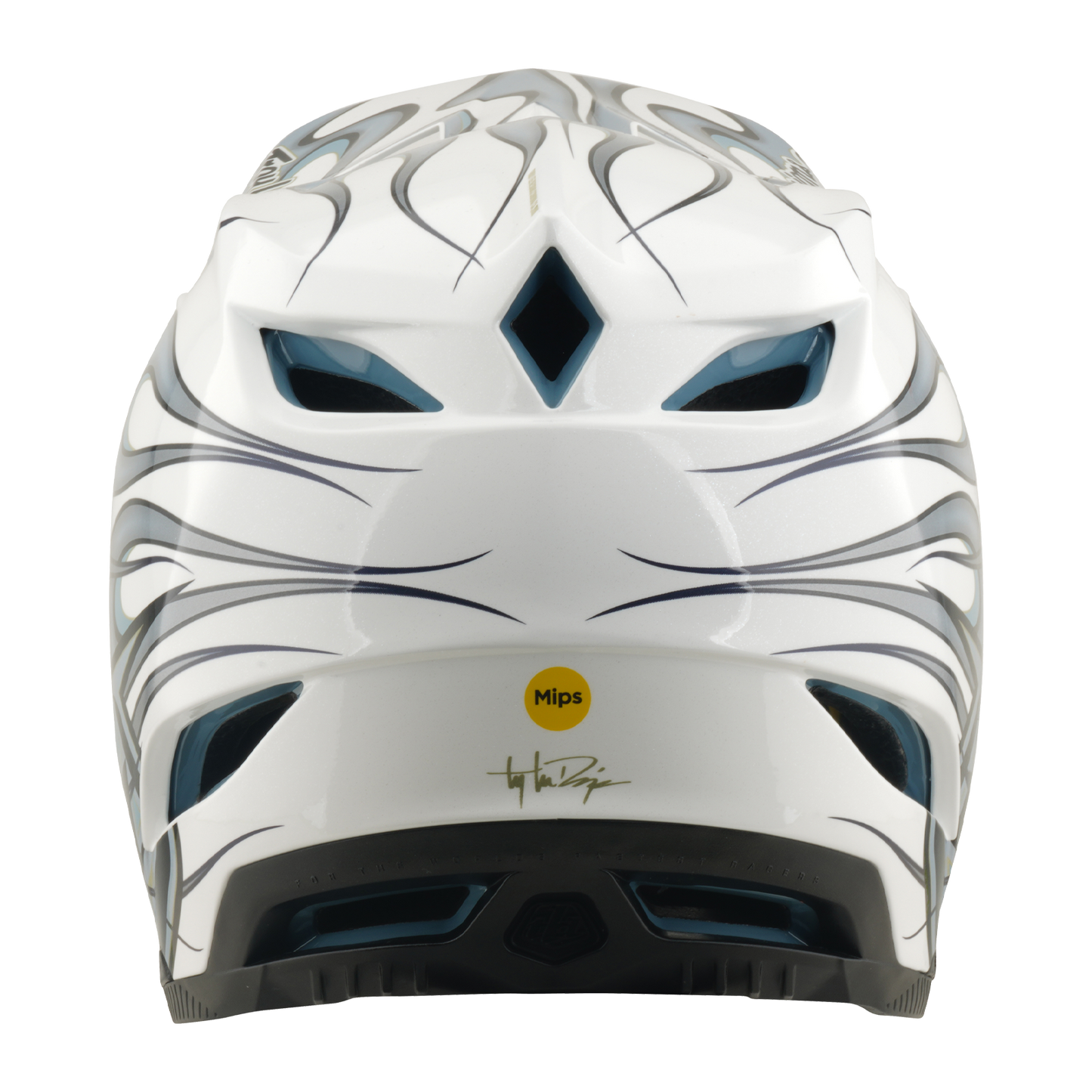 Kask MTB TROY LEE DESIGNS D4 COMPOSITE MIPS TORCHED biały/srebrny