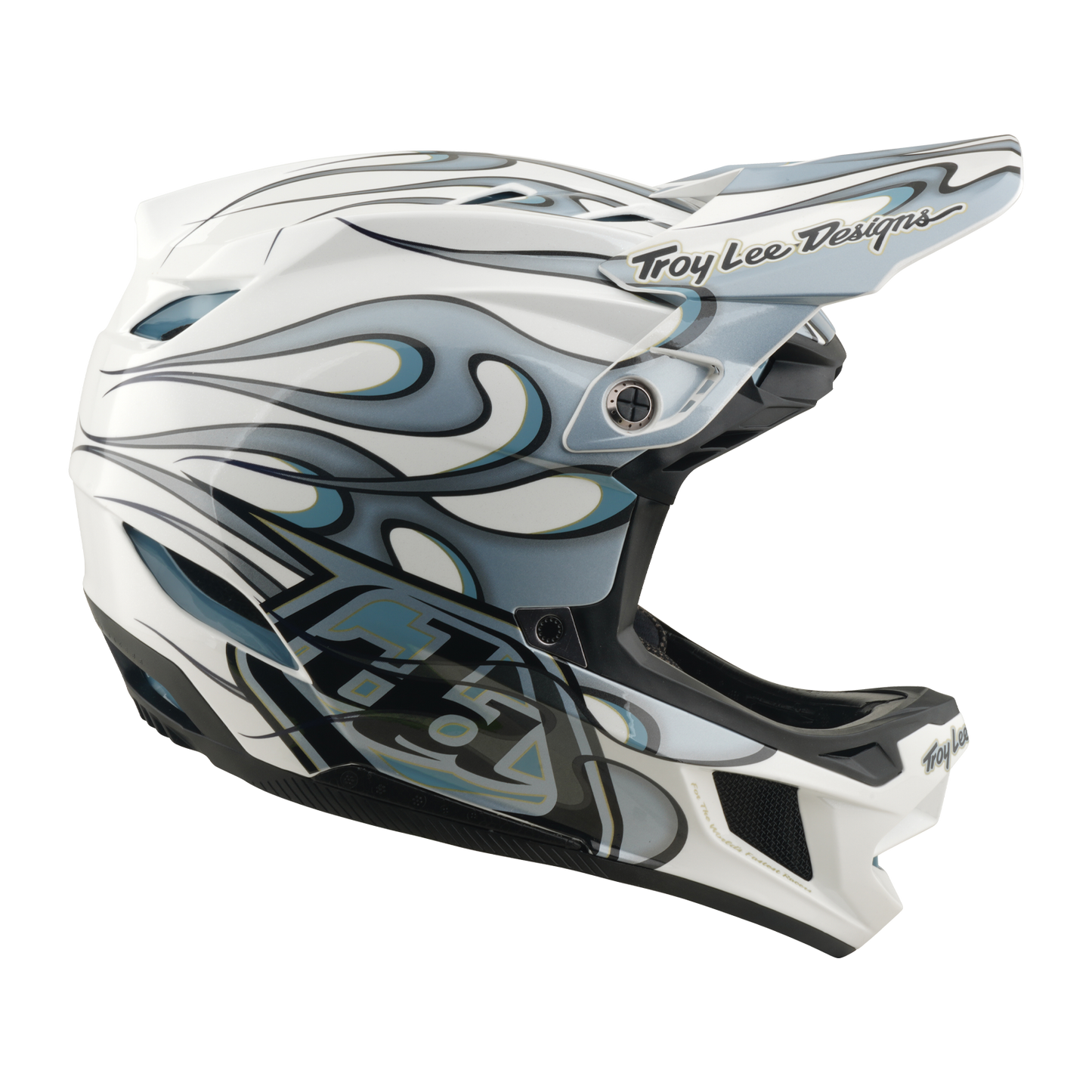 Kask MTB TROY LEE DESIGNS D4 COMPOSITE MIPS TORCHED biały/srebrny