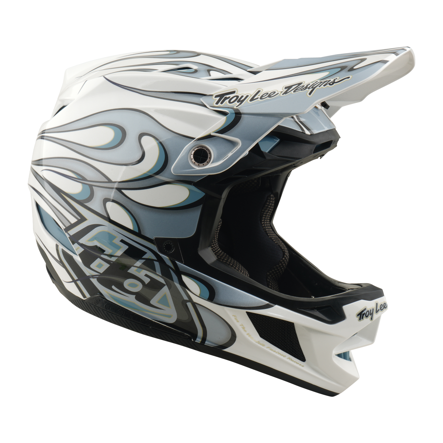 Kask MTB TROY LEE DESIGNS D4 COMPOSITE MIPS TORCHED biały/srebrny