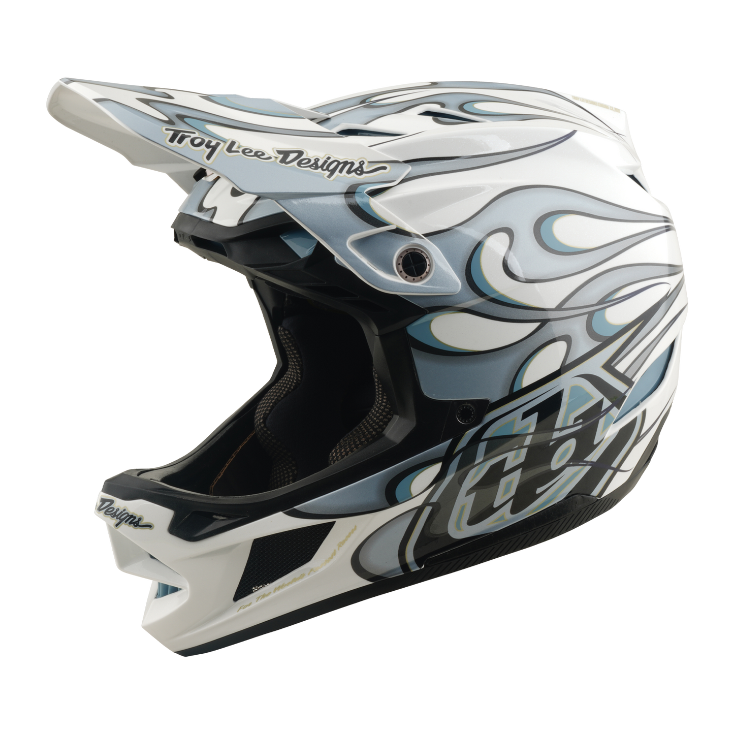 Kask MTB TROY LEE DESIGNS D4 COMPOSITE MIPS TORCHED biały/srebrny