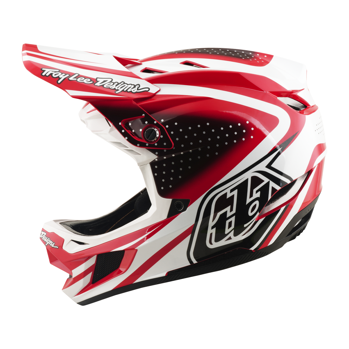 Kask MTB TROY LEE DESIGNS D4 POLYACRYLITE MIPS THE LINE czerwony/biały