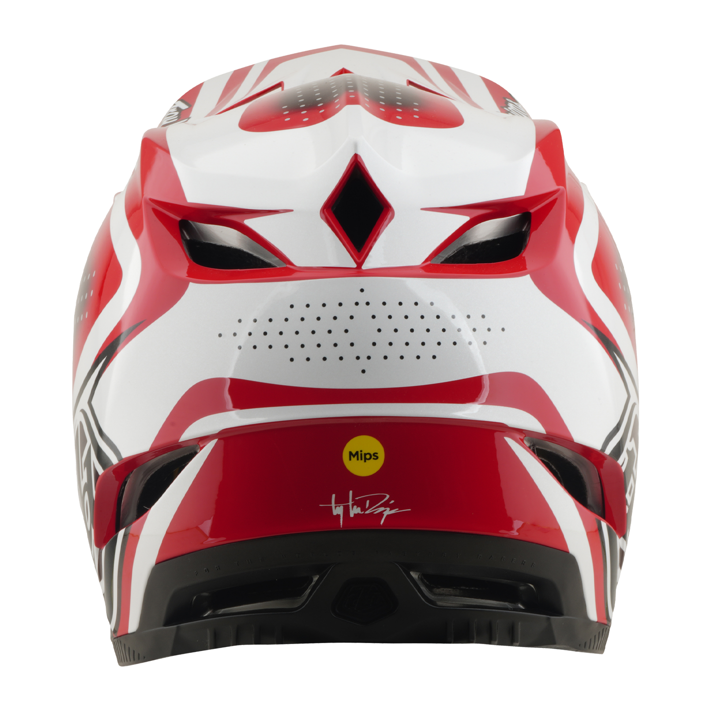 Kask MTB TROY LEE DESIGNS D4 POLYACRYLITE MIPS THE LINE czerwony/biały