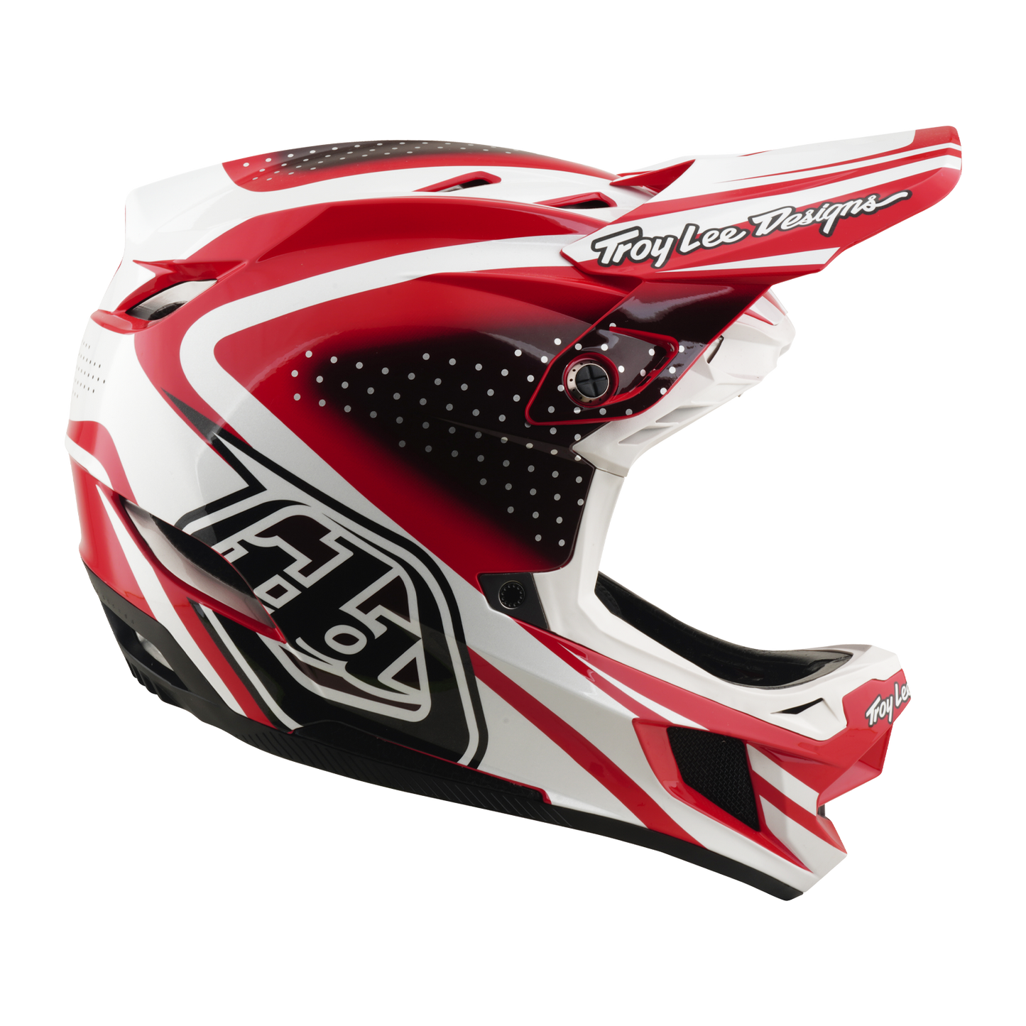 Kask MTB TROY LEE DESIGNS D4 POLYACRYLITE MIPS THE LINE czerwony/biały