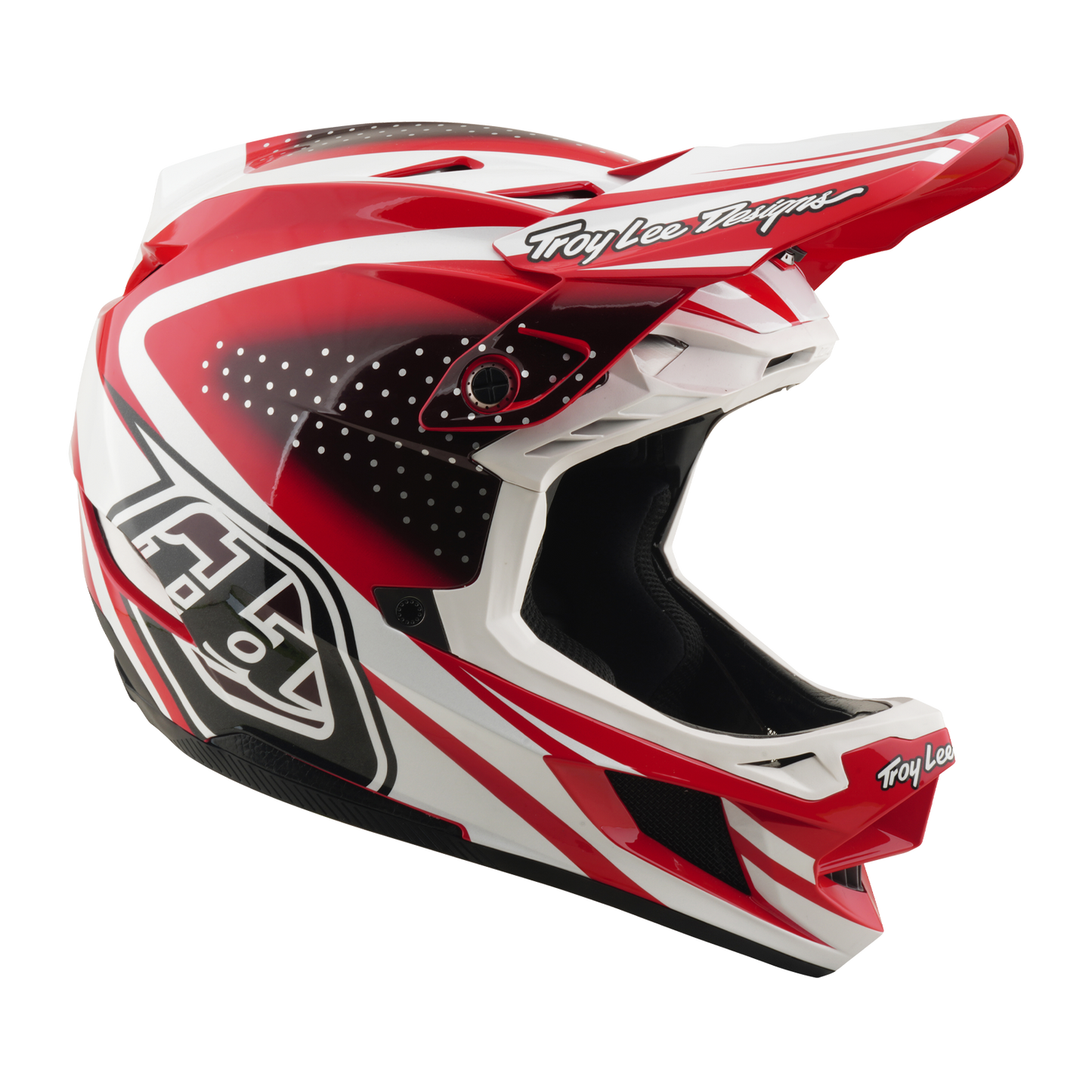 Kask MTB TROY LEE DESIGNS D4 POLYACRYLITE MIPS THE LINE czerwony/biały