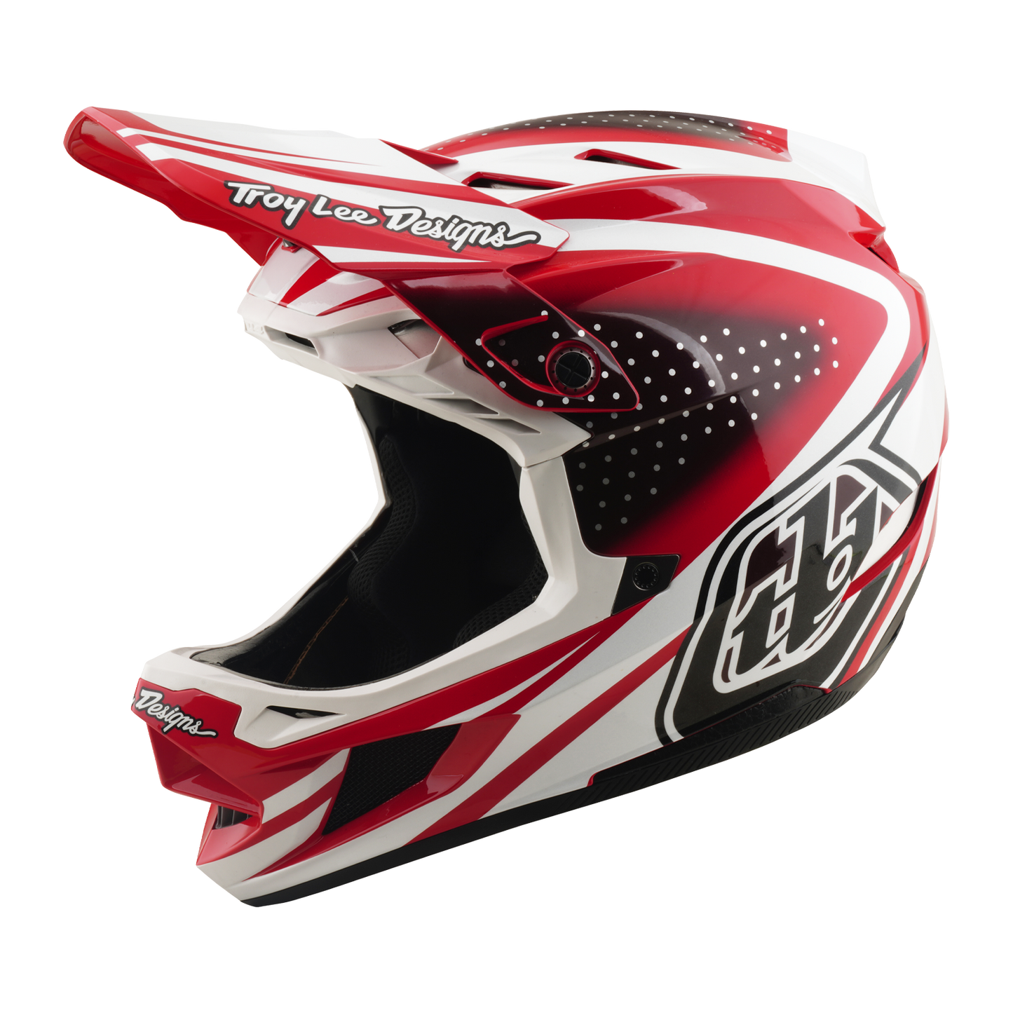 Kask MTB TROY LEE DESIGNS D4 POLYACRYLITE MIPS THE LINE czerwony/biały