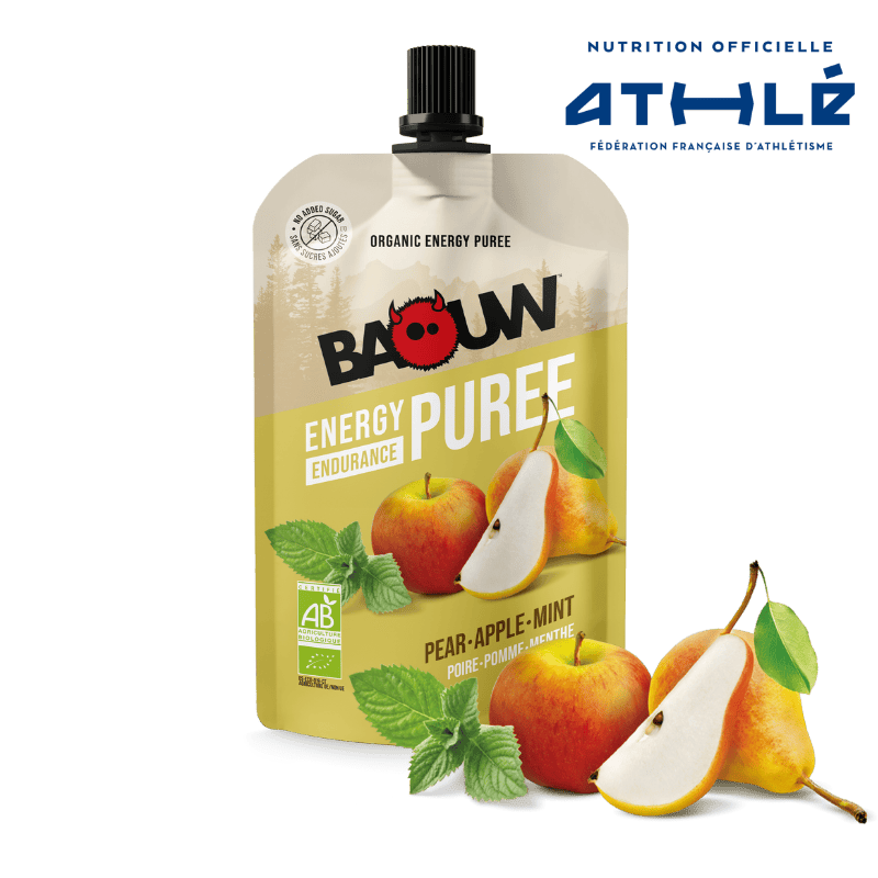 BAOUW Organic Recipe Fruit Energy Puree gruszka/jabłko/mięta (90g)