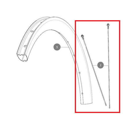 Kit of 12 MAVIC ALLROAD SL Carbon 278mm Front/Rear spokes