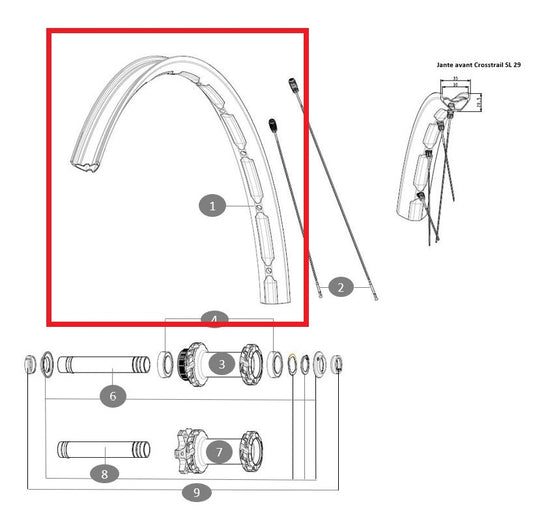 MAVIC ECROSSTRAIL SL 29'' Front Wheel Kit