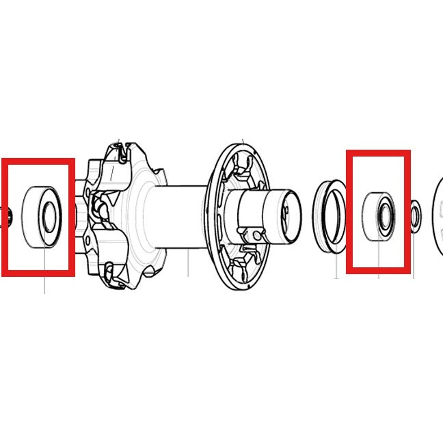 MAVIC REAR HUB BEARINGS 9X22X7 (B9) + 12X28X8 (6001) 2015