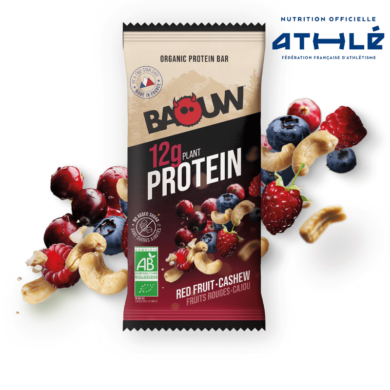 Baton proteinowy BAOUW ORGANIC EXTRA Red Fruits/Cashew (50g)