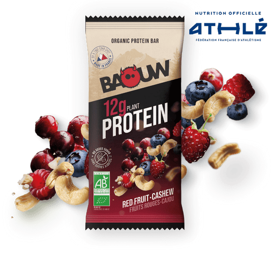 Baton proteinowy BAOUW ORGANIC EXTRA Red Fruits/Cashew (50g)