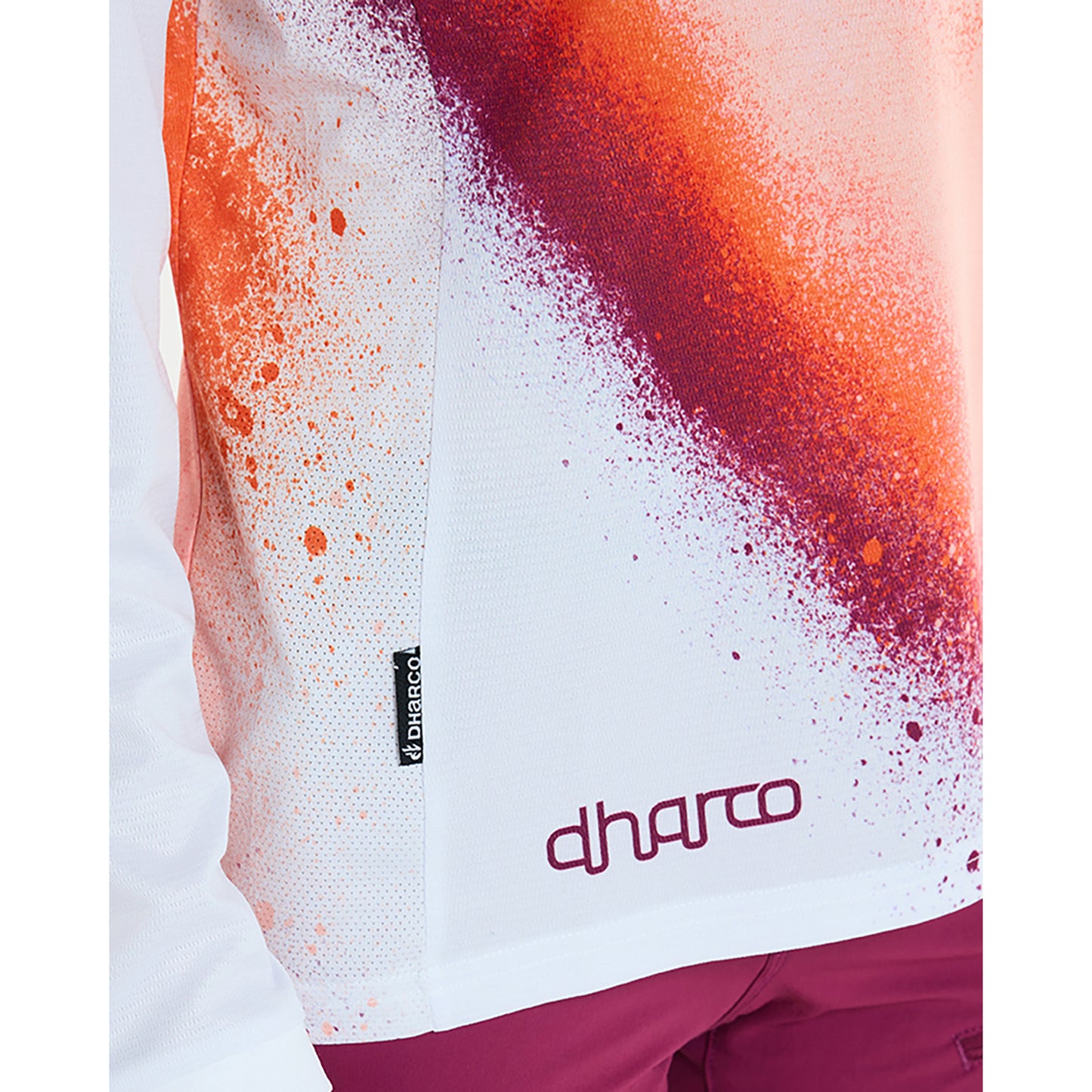 Damska koszulka z długim rękawem DHARCO GRAVITY FIREBIRD biały/pomarańczowy