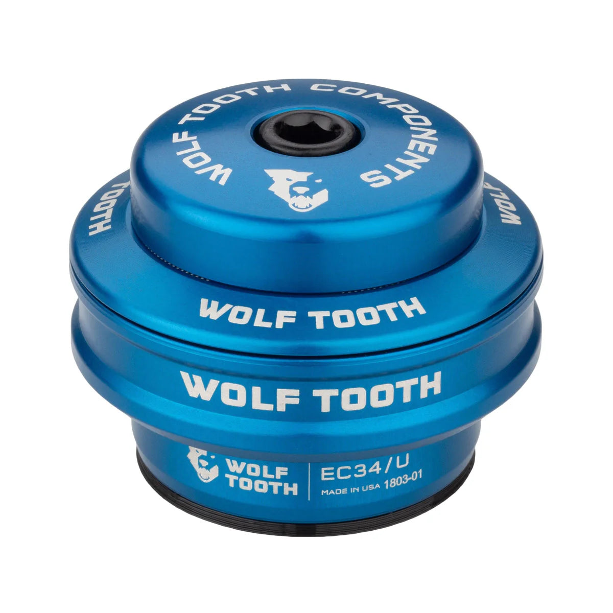 WOLF TOOTH PREMIUM External Headset Upper Cup 1"1/8 EC34 Stack 16 mm Blue