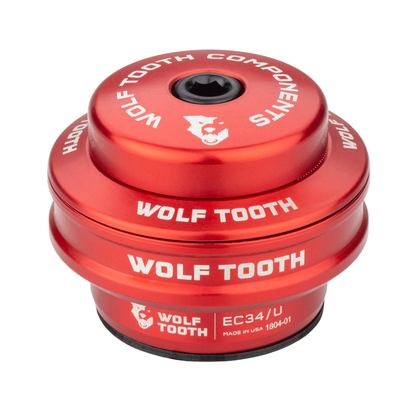 Wysoka miska do zewnętrznego zestawu sterowego WOLF TOOTH PERFORMANCE 1"1/8 EC34, stack 16 mm, czerwona