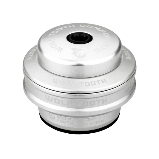 Wysoka miska do zewnętrznego zestawu sterowego WOLF TOOTH PREMIUM 1"1/8 EC34, stack 16 mm, srebrna