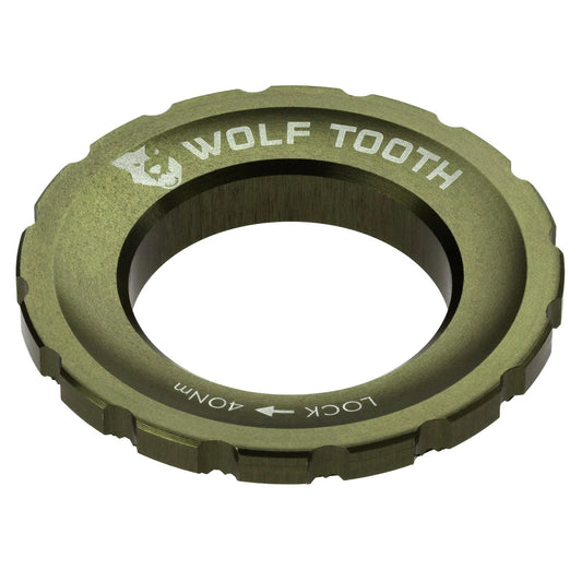 Nakrętka Centerlock zewnętrzna WOLF TOOTH w kolorze oliwkowym