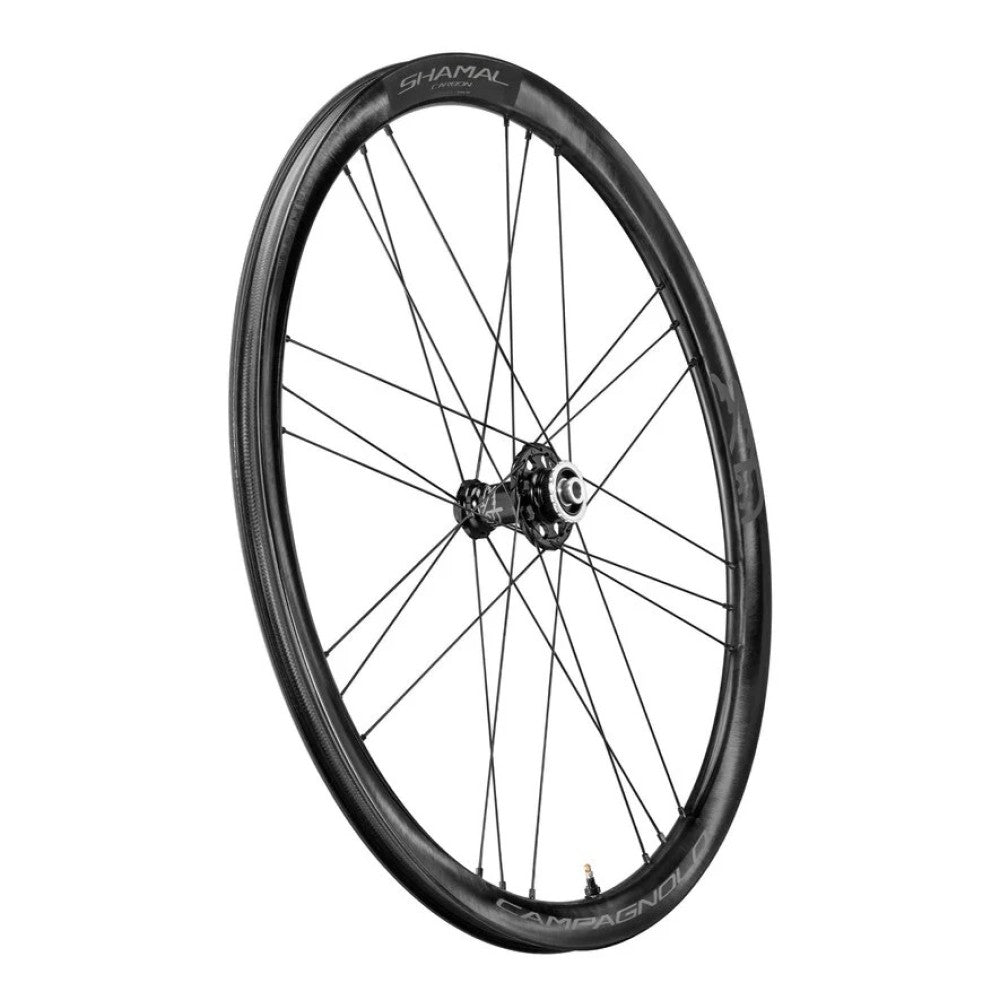 Para kół CAMPAGNOLO SHAMAL CARBON przystosowanych do jazdy bezdętkowej (centralna blokada)