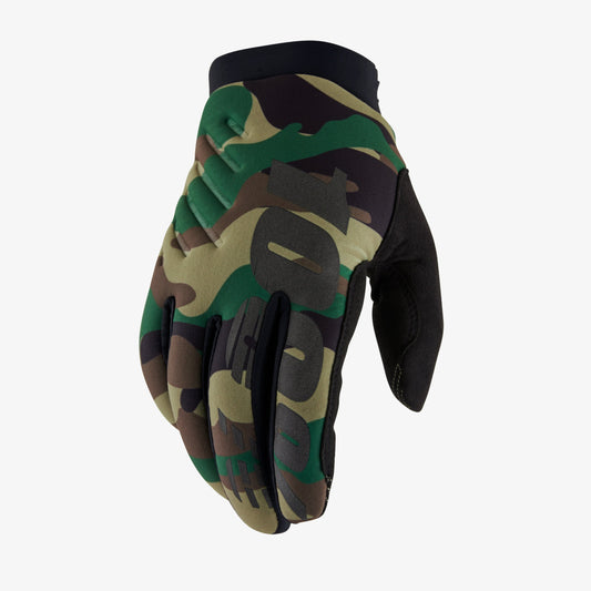 Rękawiczki 100% BRISKER Camo/Zielone