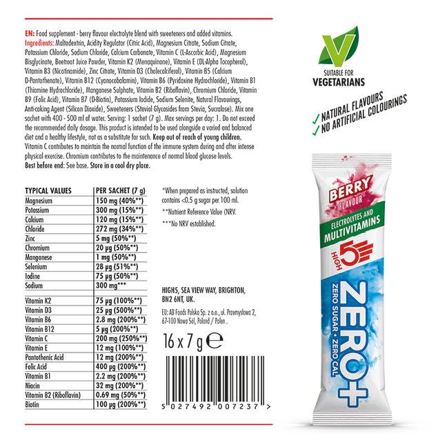 HIGH 5 ZERO+ Multiwitamina HYDRATING STICK (7g) Czerwone Owoce