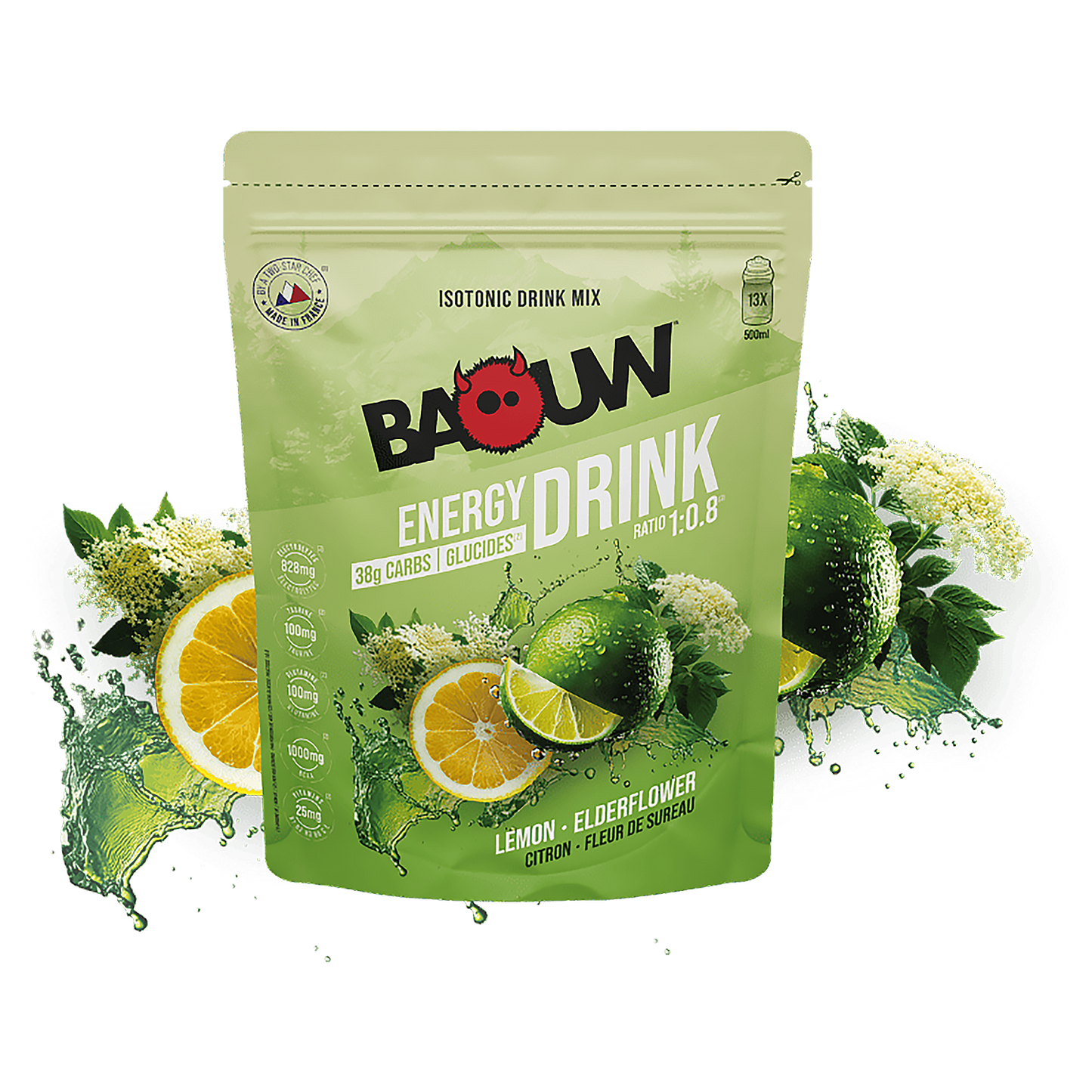 BAOUW ISOTONIC Energy Drink (585g) Cytryna, kwiat czarnego bzu