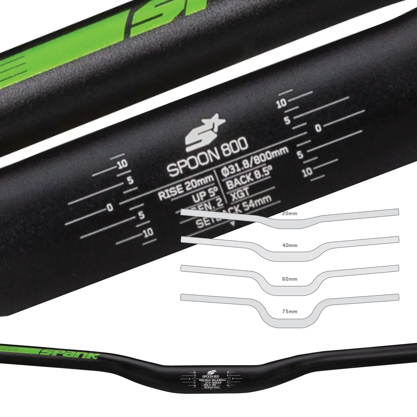 SPANK SPOON 800 Hanger Rise 60mm 800mm czerwony