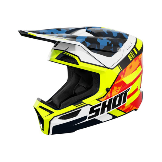 Kask BMX SHOT FURIOUS Flash Blue Neon Yellow Glossy
