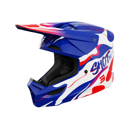 Kask BMX SHOT FURIOUS Junior Beast niebieski czerwony błyszczący