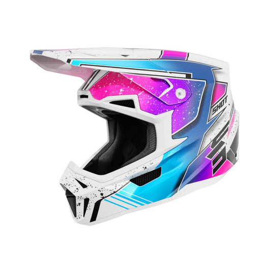 Kask BMX SHOT LITE Racing biały różowy perłowy