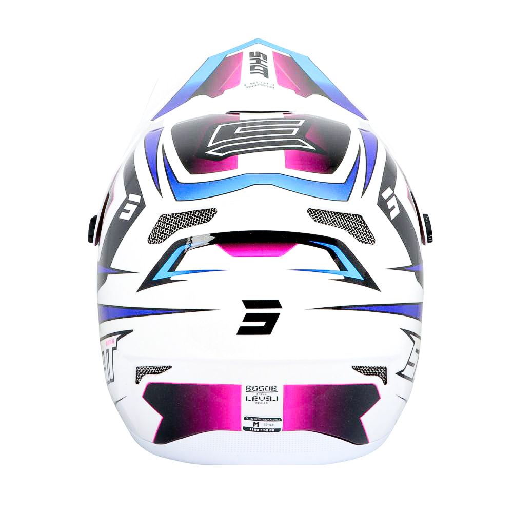 Kask BMX SHOT ROGUE Level White Blue Pearly