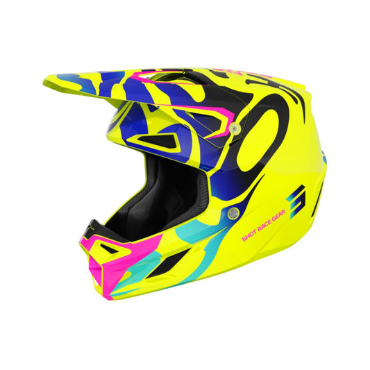 Kask BMX SHOT SPEED Junior Ghost neonowy żółty błyszczący