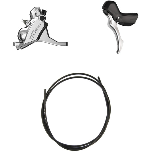 Dźwignia Lewa i Zacisk Przedni SHIMANO CUES U6030 Mono Flatmount Bez Tarczy - Edycja Polish Silver