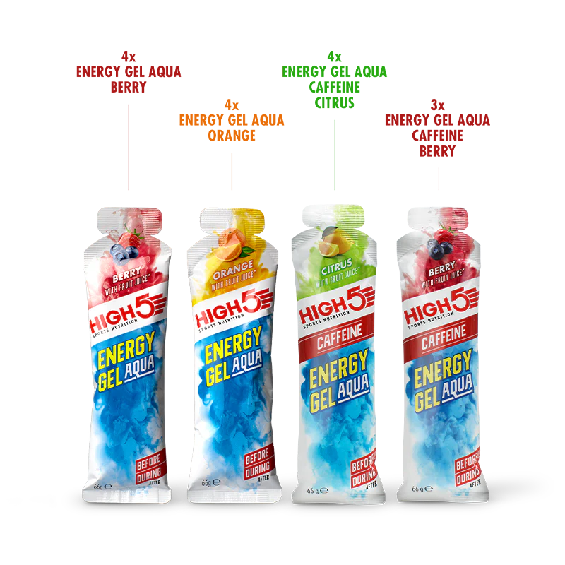 Opakowanie High5 ENERGY GEL Aqua (15x 66g) Mix smaków